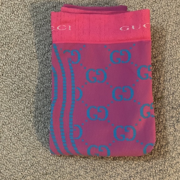 Gucci GG Jacquard Tubular Leggings Pink/Blue Size S - Picture 11 of 11